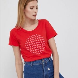 Frieda & Freddies hearts print love your planet t-shirt